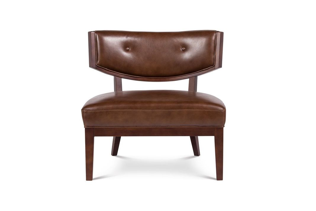 Poltrona Rosen A-550 Madera Cuero Brownie-1