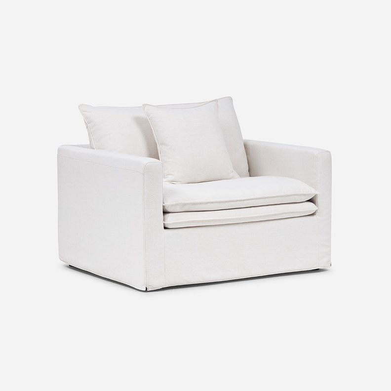 Sillón Gabon 1 Cuerpo Tela Marfil-0
