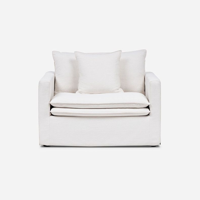 Sillón Gabon 1 Cuerpo Tela Marfil-2