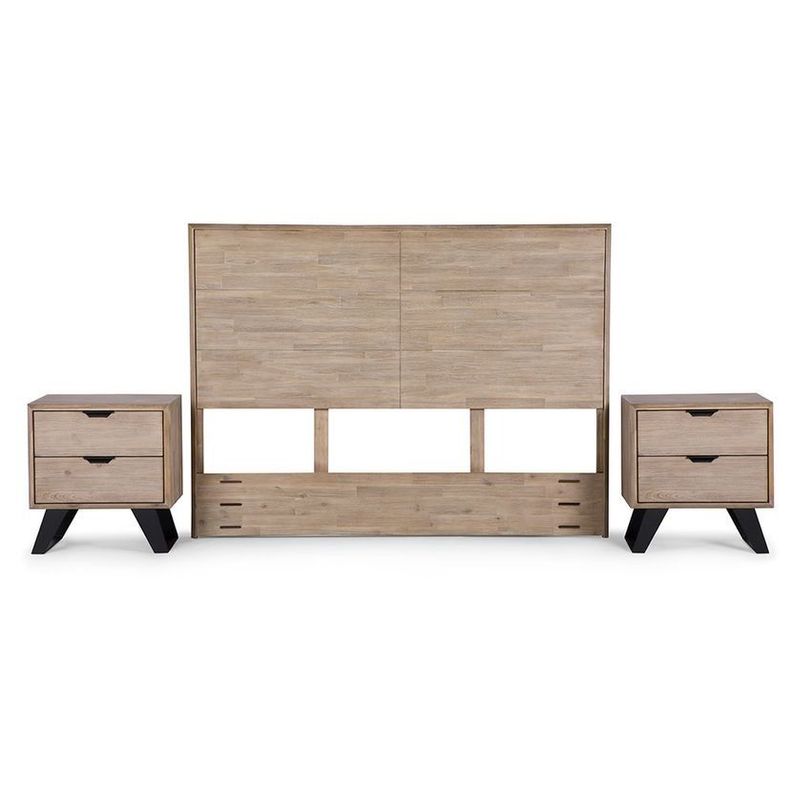 Set Respaldo King + Veladores Rosen Culver-0
