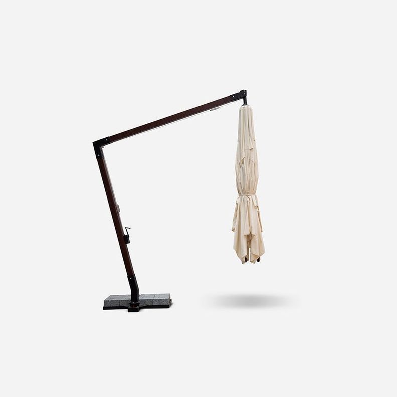 Quitasol Rosen Fibra Vidrio Cuadrado 3X4X8 con Pedestal Café-5