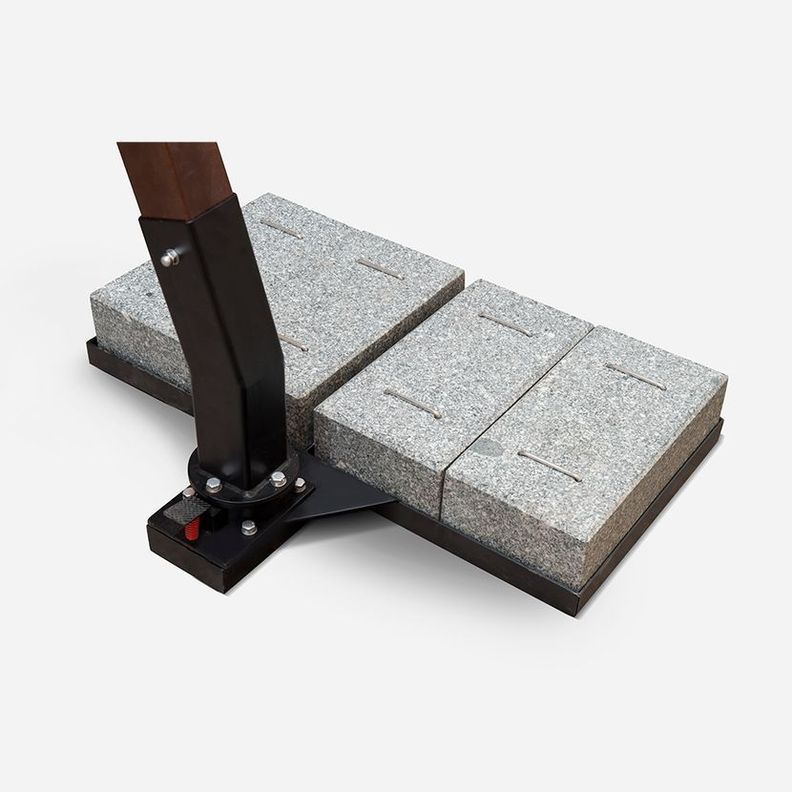 Quitasol Rosen Fibra Vidrio Cuadrado 3X4X8 con Pedestal Café-7