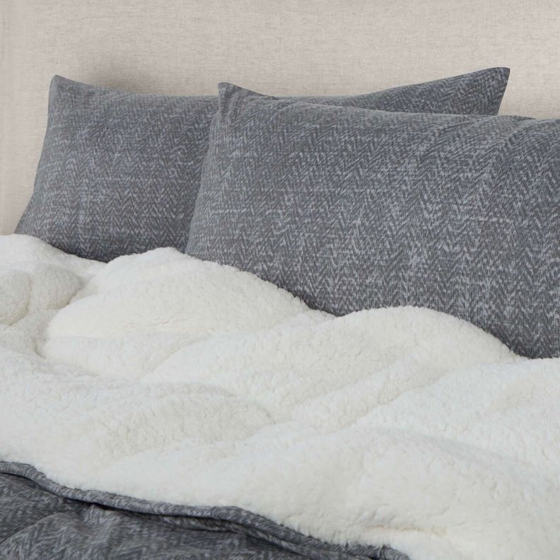 Plumón Alaska Sherpa Liso Gris 1,5 Plazas-2