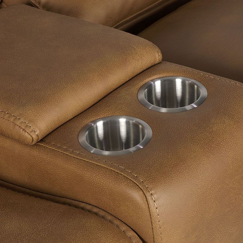 Sofá Reclinable Matt Eléctrico 2 Cuerpos Tela Camel-3