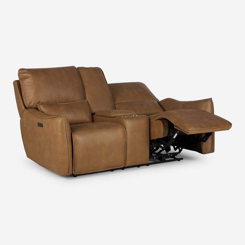 Sofá Reclinable Matt Eléctrico 2 Cuerpos Tela Camel-4