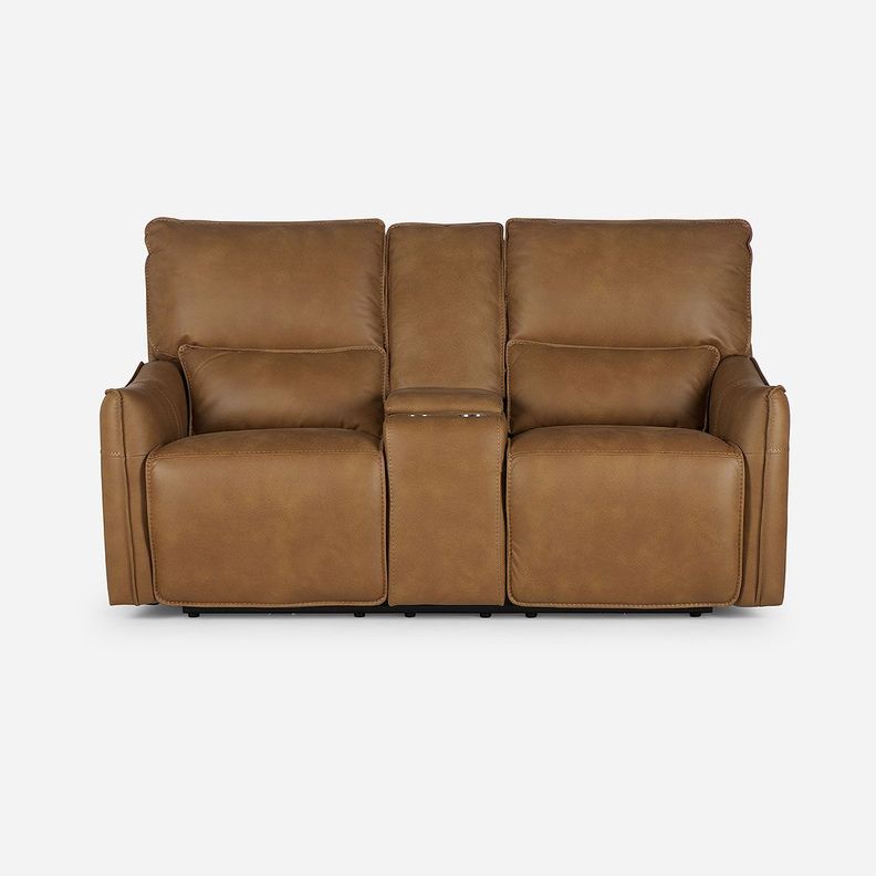 Sofá Reclinable Matt Eléctrico 2 Cuerpos Tela Camel-5