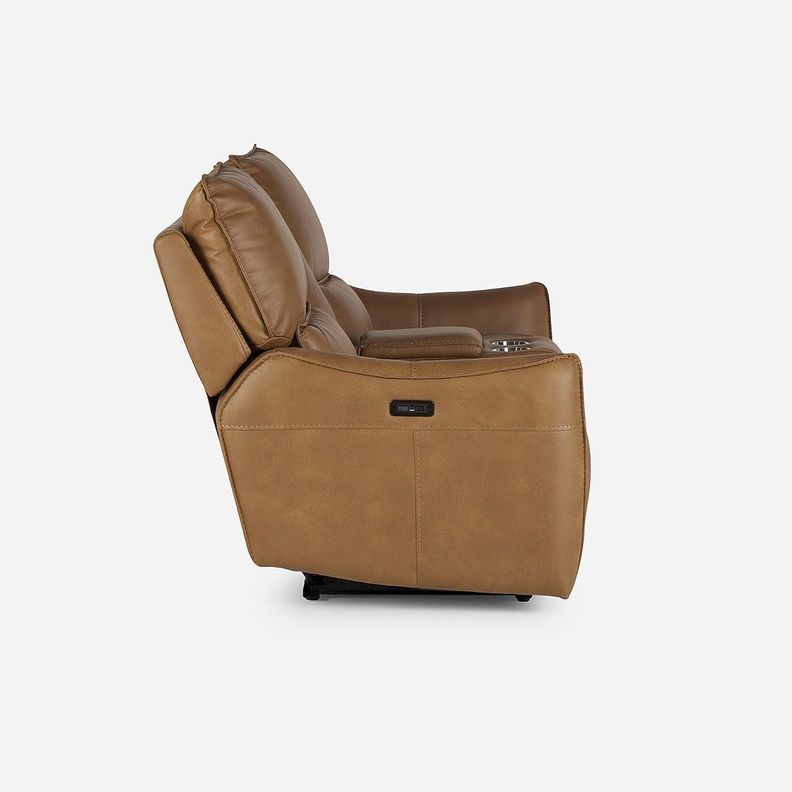 Sofá Reclinable Matt Eléctrico 2 Cuerpos Tela Camel-6