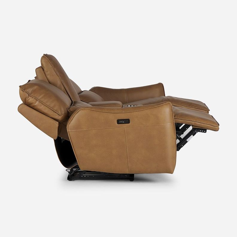Sofá Reclinable Matt Eléctrico 2 Cuerpos Tela Camel-7