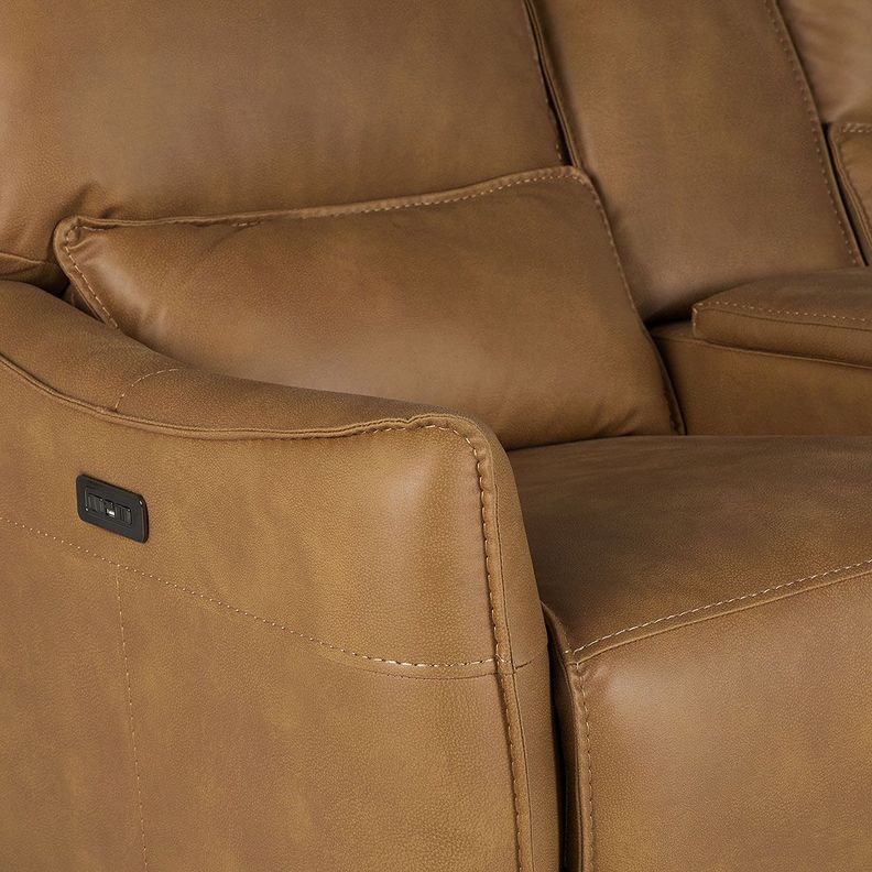 Sofá Reclinable Matt Eléctrico 2 Cuerpos Tela Camel-8