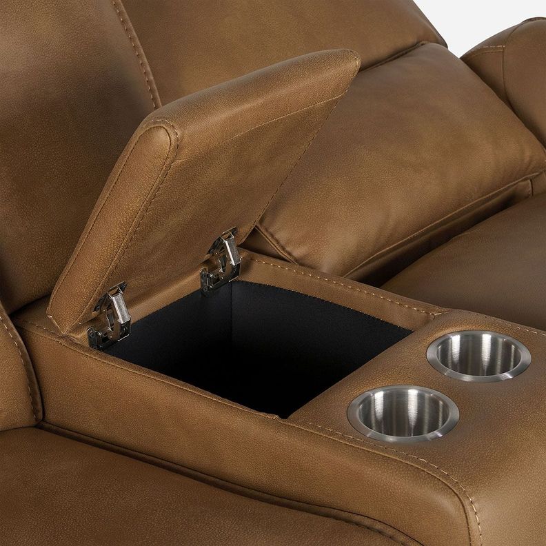 Sofá Reclinable Matt Eléctrico 2 Cuerpos Tela Camel-9