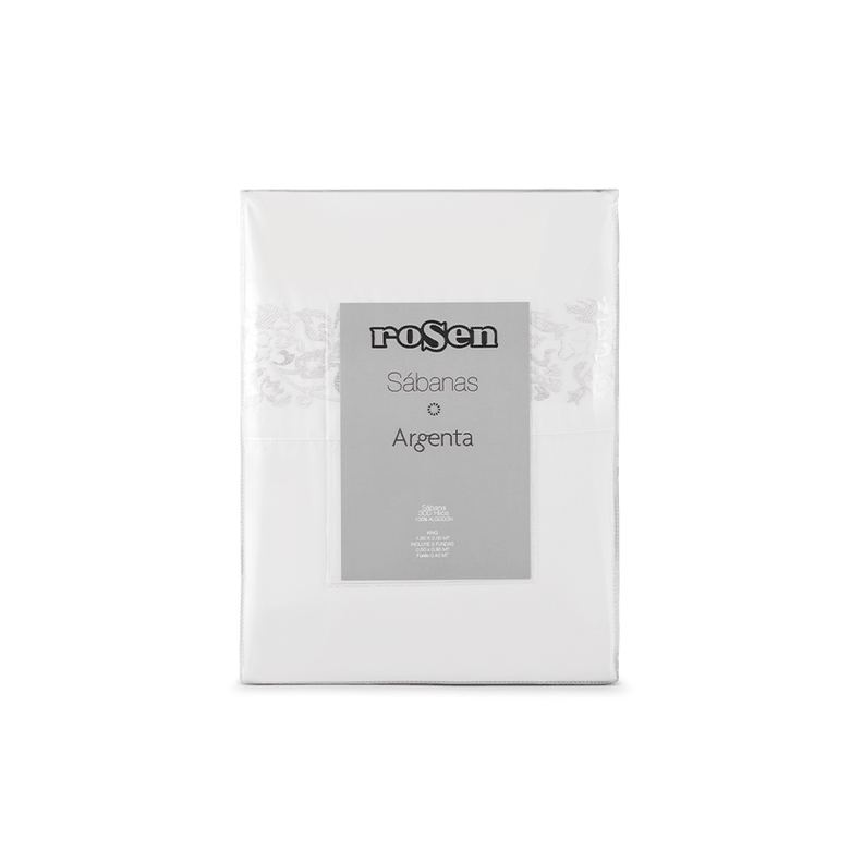 Sábana Rosen 300 Hilos Algodón Bordada Blanco 2 Plazas-2