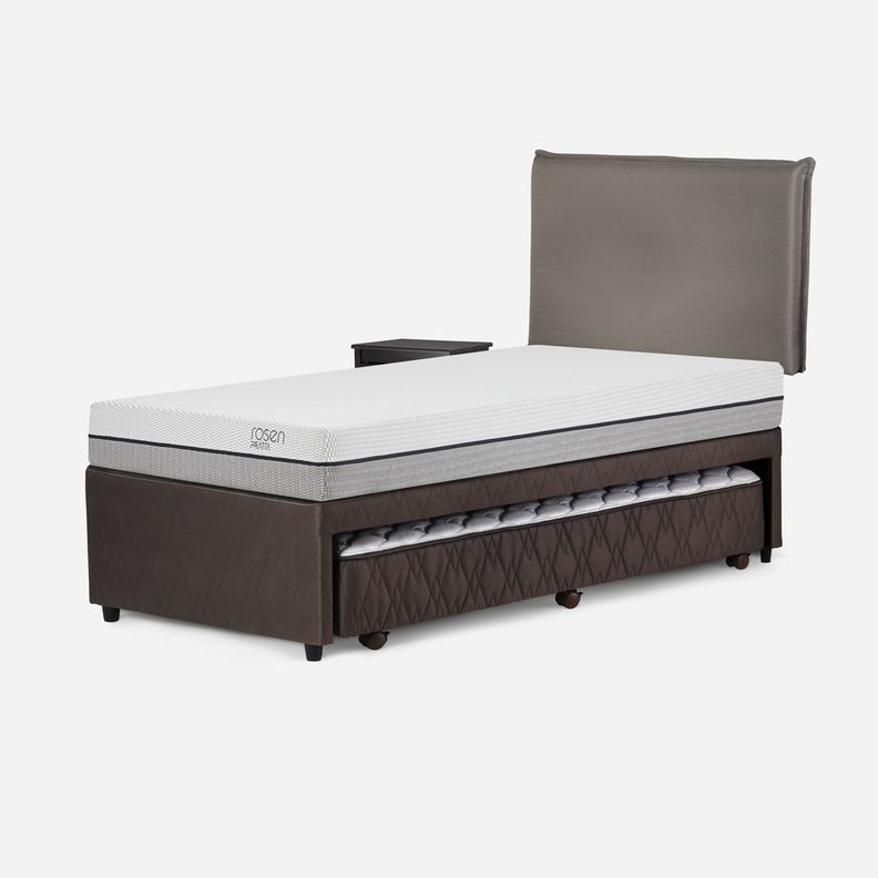 Diván Cama Pratta 1,5 Plazas + Muebles Maurice Gris-2