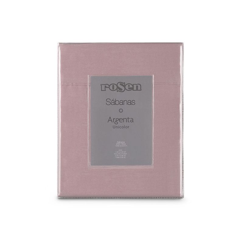 Sábana Rosen 200 Hilos Algodón Lisa Malva 1,5 Plazas-0