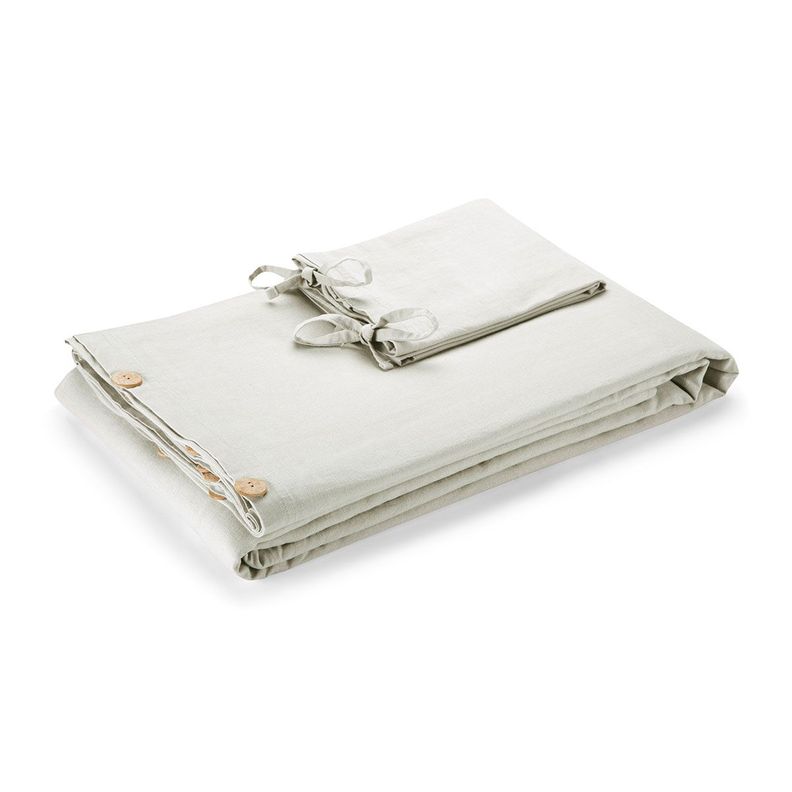 Funda Plumón Rosen Lino-Algodón Pure Liso 2 Plazas Blanco-3