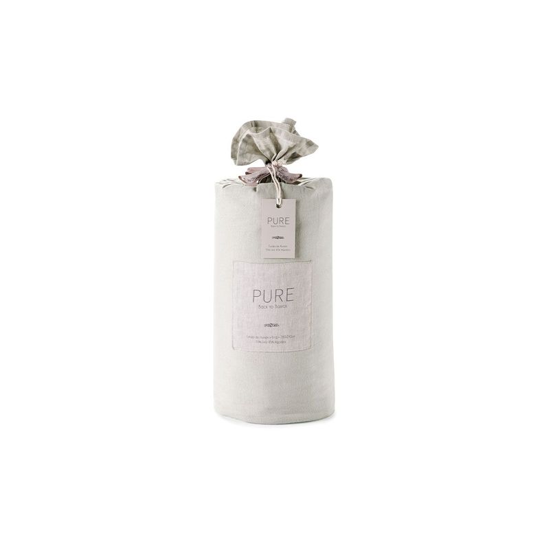 Funda Plumón Rosen Lino-Algodón Pure Liso 2 Plazas Blanco-5