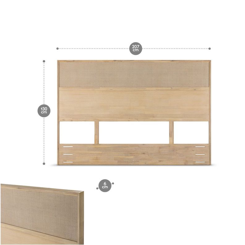 Set Respaldo King + Veladores Halsey Rosen Madera-Rattán-1