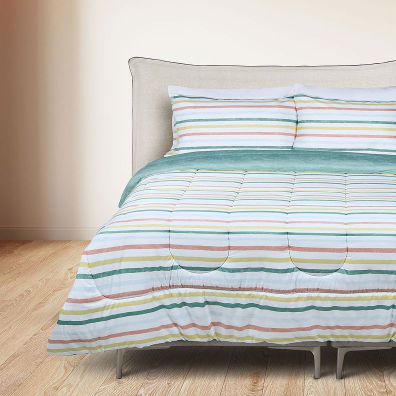 Plumón Reversible Soft Touch Anselmo Verde Súper King-3