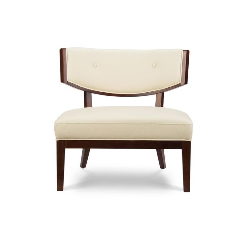 Poltrona Rosen A-550 Madera Cuero Beige-1
