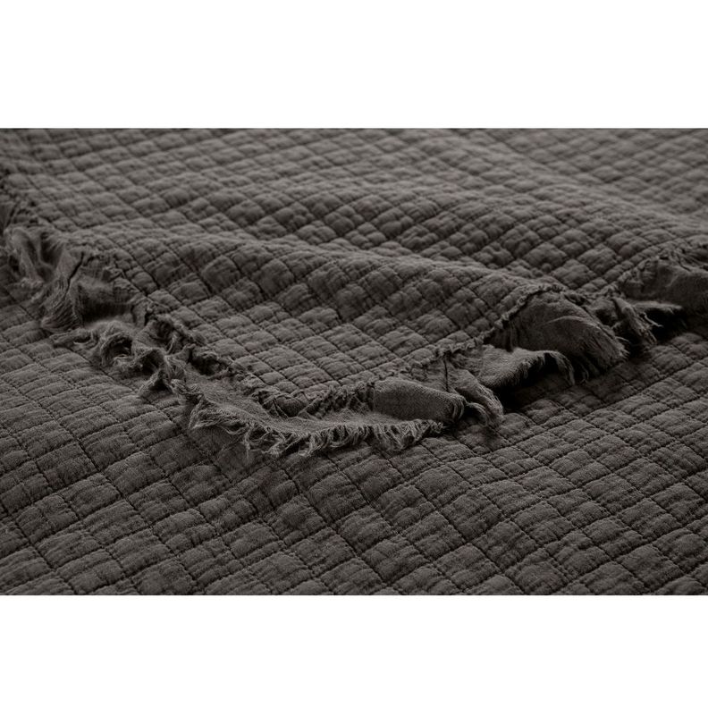 Cubrecama Algodón Pure Liso Stone Charcoal 2 Plazas-3