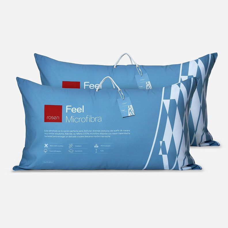 Set 2 Almohadas Rosen Microfibra Feel King 50x90 cm-0