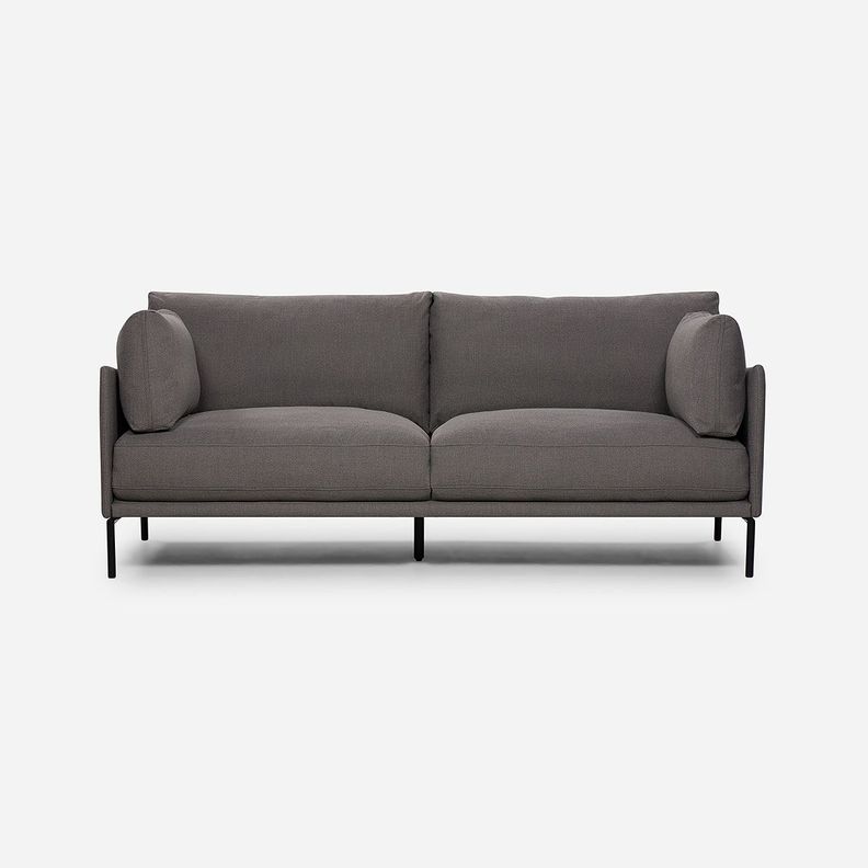 Sofá Rosen Thamova 3 Cuerpos Tela Gris Oscuro-1