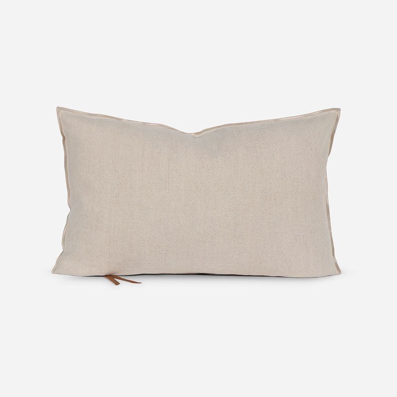 Funda de Cojín Ambiente Lino-Algodón 60 x 40 cm Arena-0