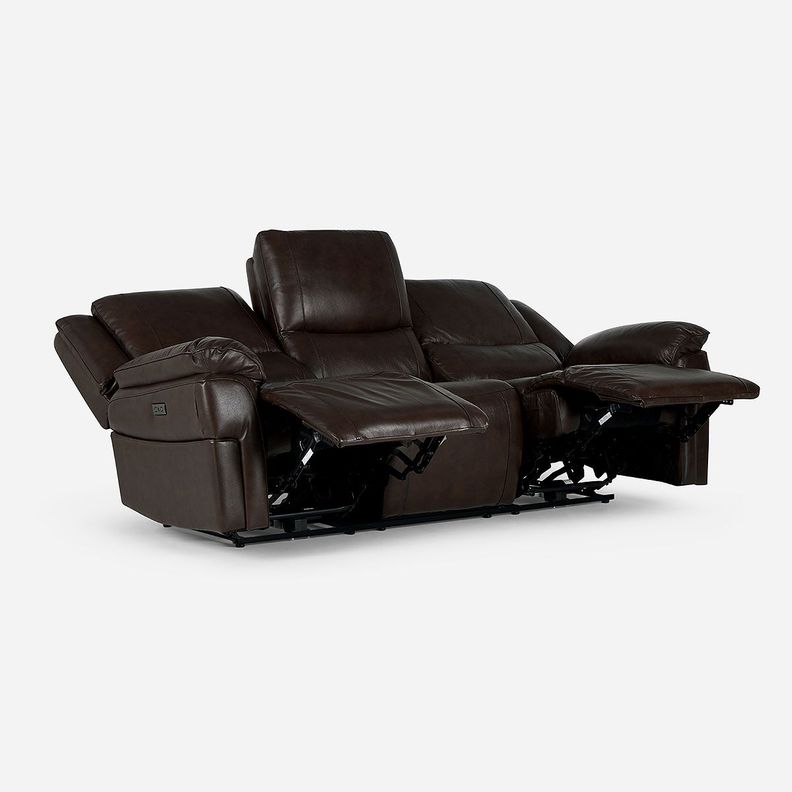 Sofá Reclinable Jeff Eléctrico 3 Cuerpos Cuero Chestnut-0