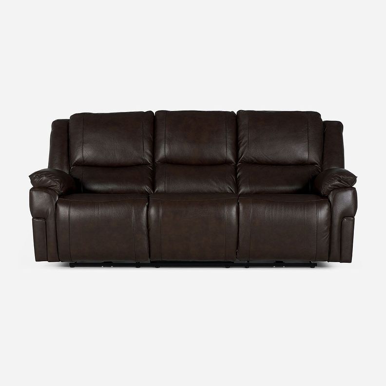 Sofá Reclinable Jeff Eléctrico 3 Cuerpos Cuero Chestnut-2