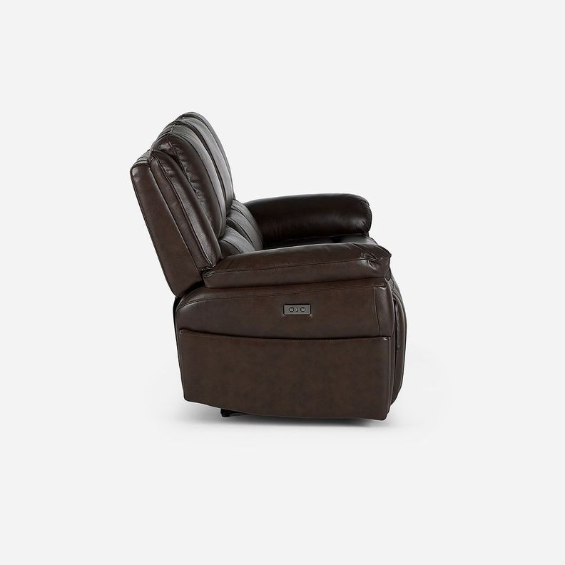 Sofá Reclinable Jeff Eléctrico 3 Cuerpos Cuero Chestnut-3