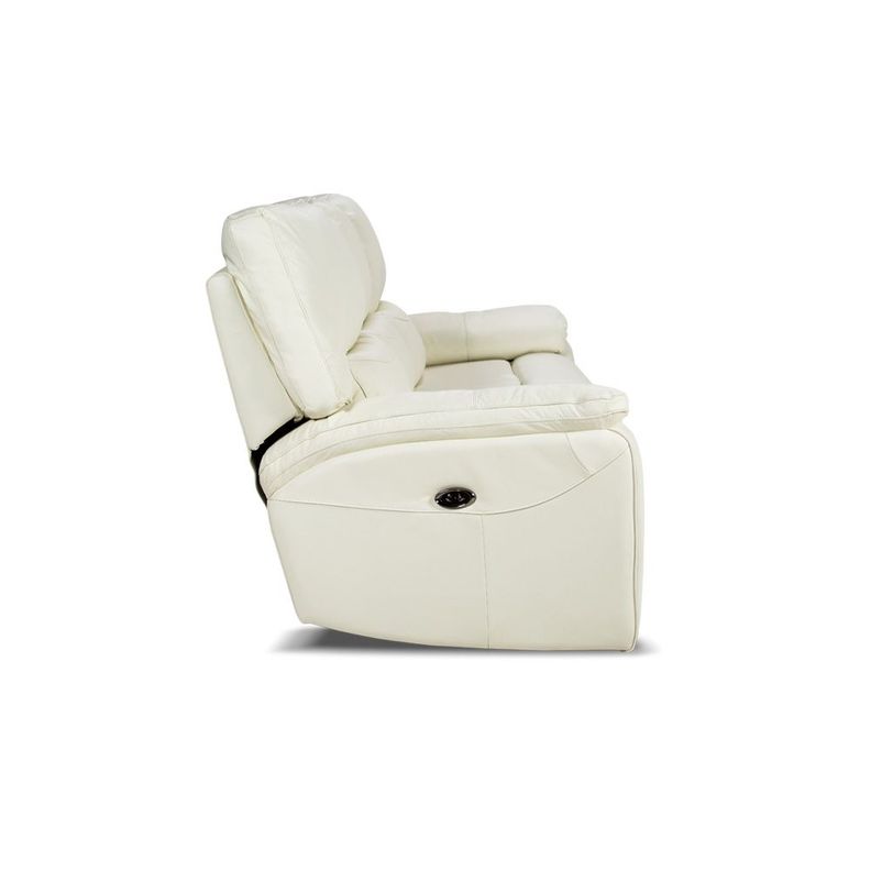 Rosen Sofá Reclinable Poch Cuero 3 Cuerpos Blanco-5