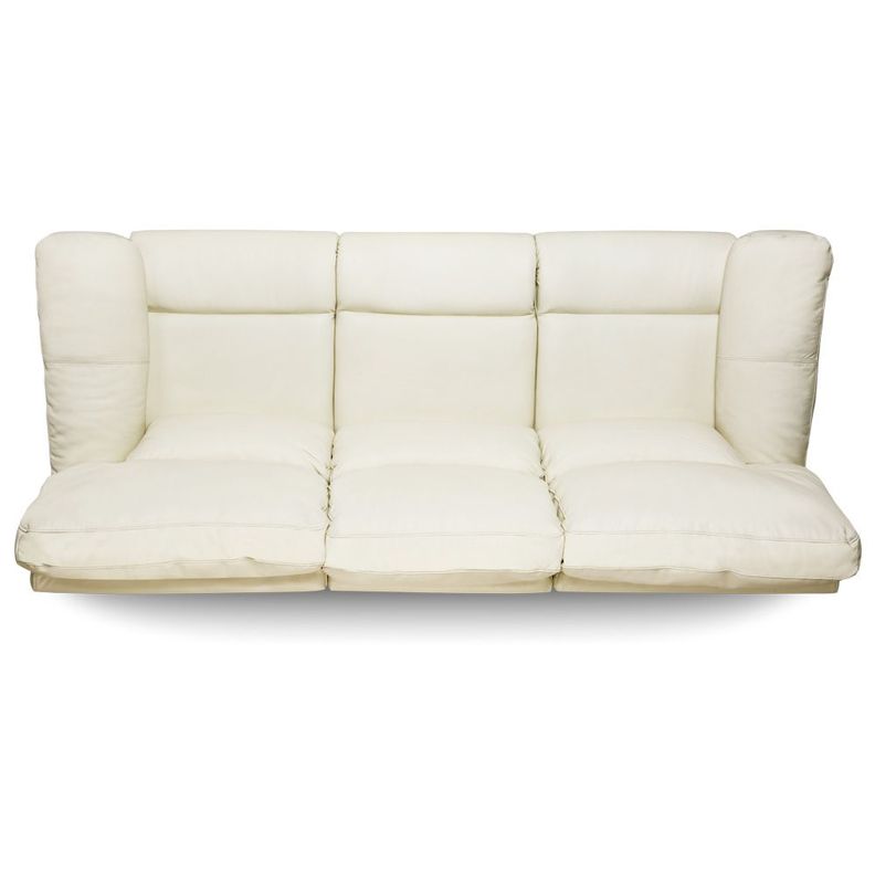 Rosen Sofá Reclinable Poch Cuero 3 Cuerpos Blanco-8