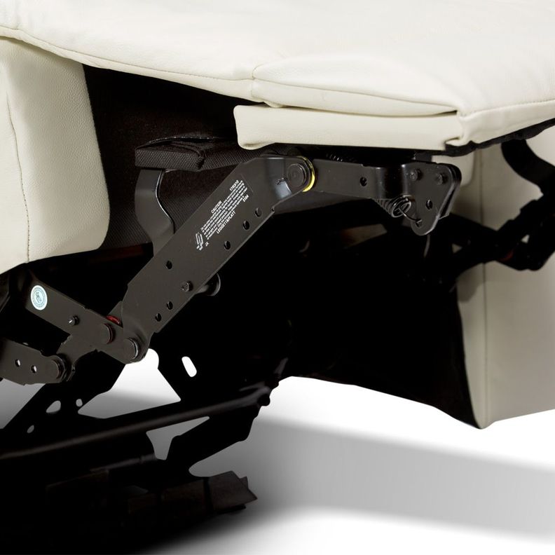 Rosen Sofá Reclinable Poch Cuero 3 Cuerpos Blanco-9