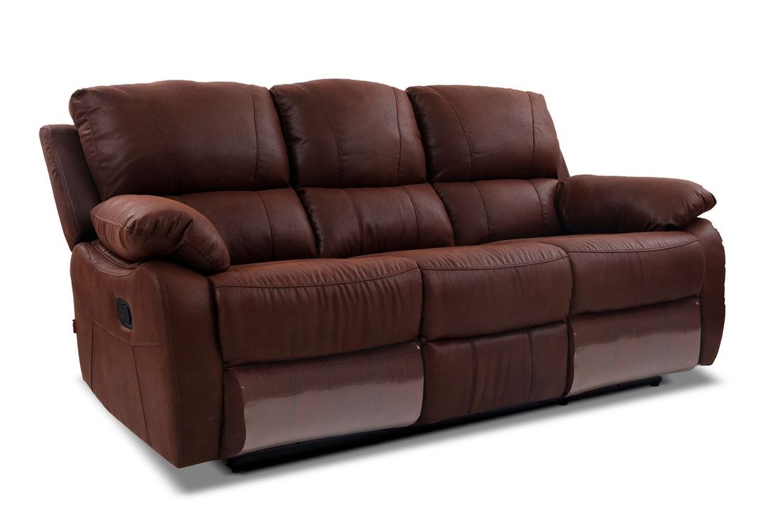 Sofá Reclinable Rosen Orson 3 Cuerpos Tela Manual Brandy-0