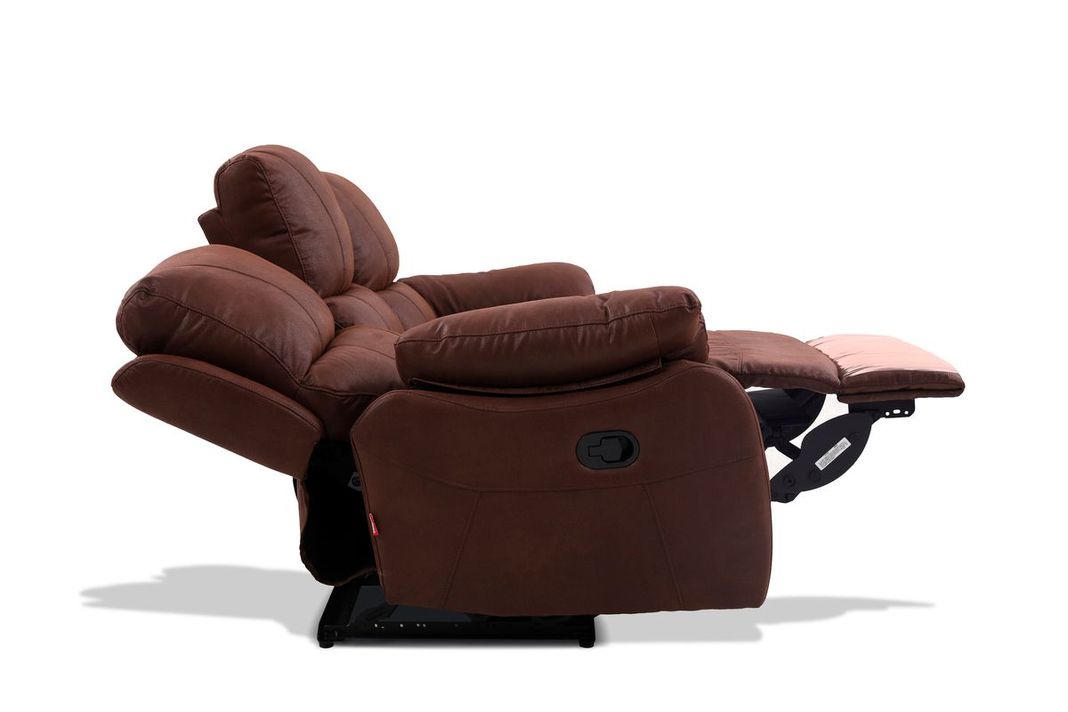 Sofá Reclinable Rosen Orson 3 Cuerpos Tela Manual Brandy-3