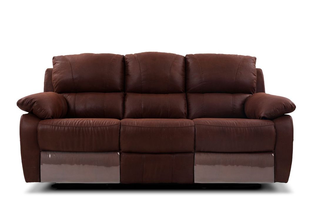 Sofá Reclinable Rosen Orson 3 Cuerpos Tela Manual Brandy-5