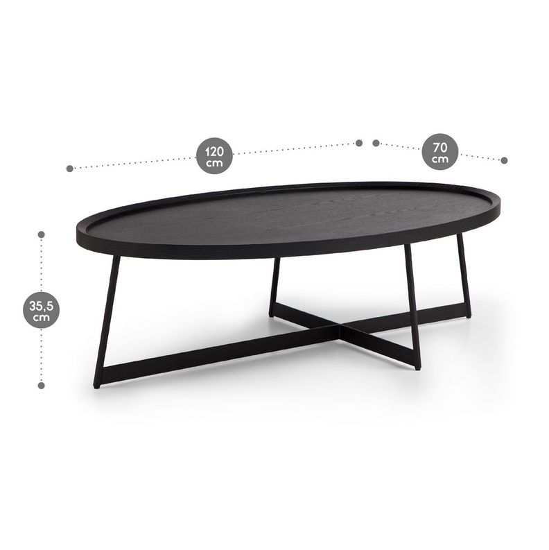 Mesa de Centro Rosen Liberty 120x70 cm Negro-2