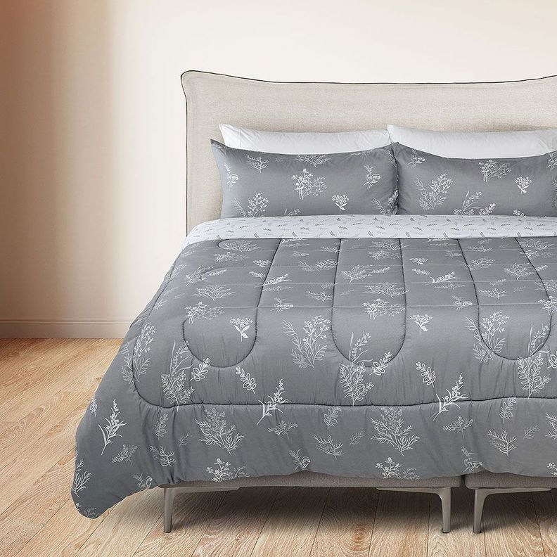 Plumón Reversible Soft Touch Astrid Gris/Blanco King-3
