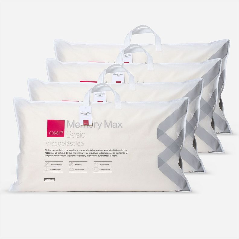 Set 4 Almohadas Rosen Memory Max Basic King 42x80cm-0