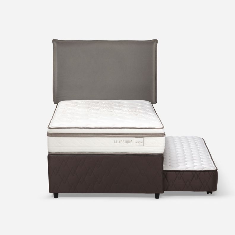 Diván Cama Rosen Classique+ 1,5 Plazas+Respaldo Maurice Gris-0
