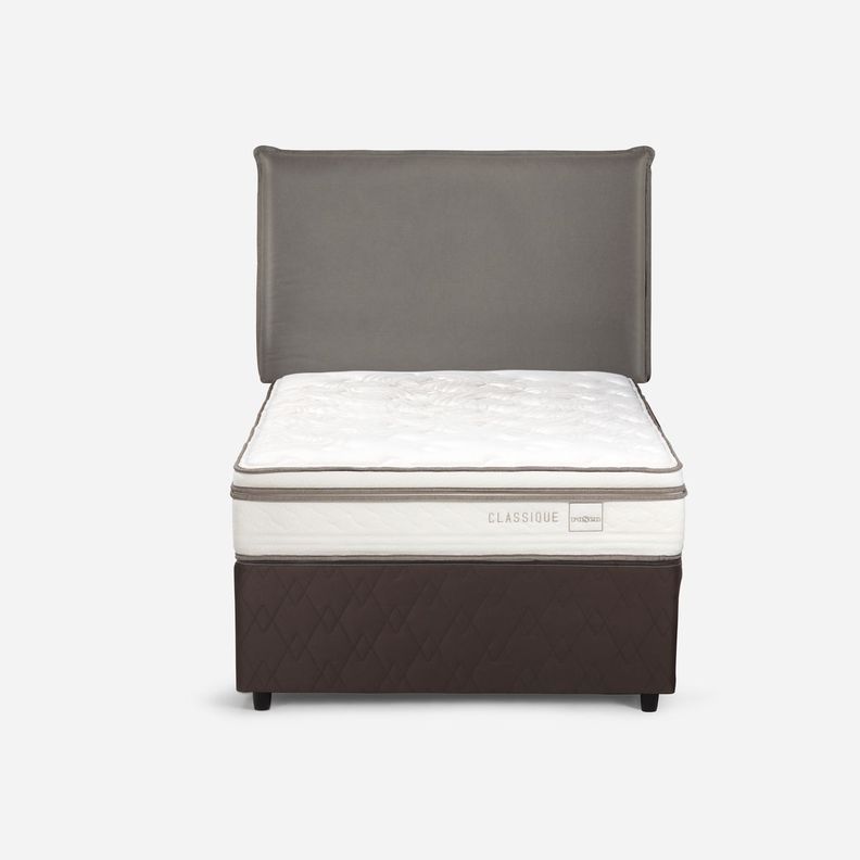 Diván Cama Rosen Classique+ 1,5 Plazas+Respaldo Maurice Gris-1