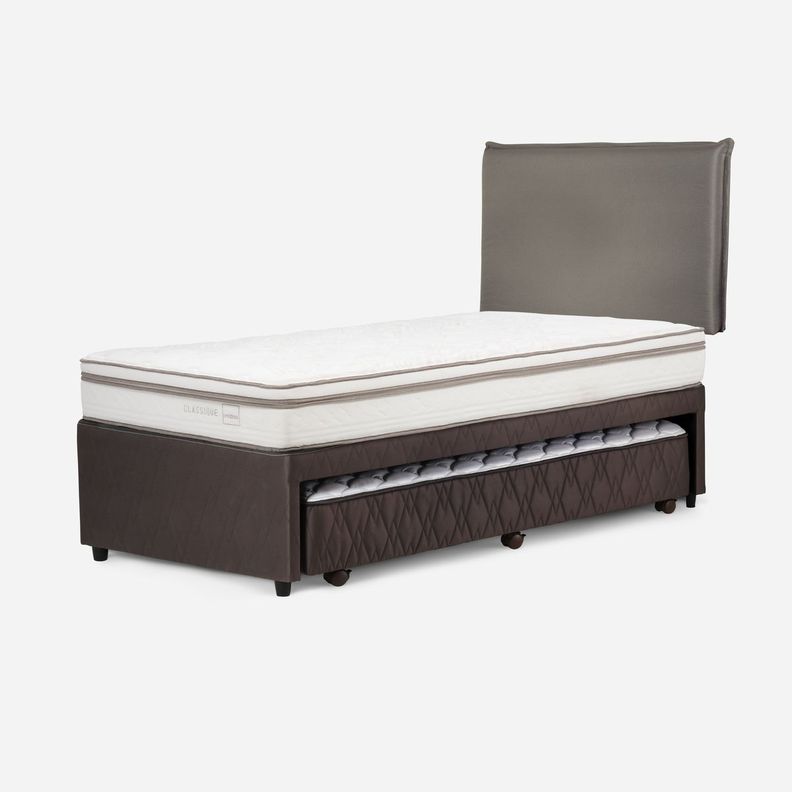 Diván Cama Rosen Classique+ 1,5 Plazas+Respaldo Maurice Gris-2