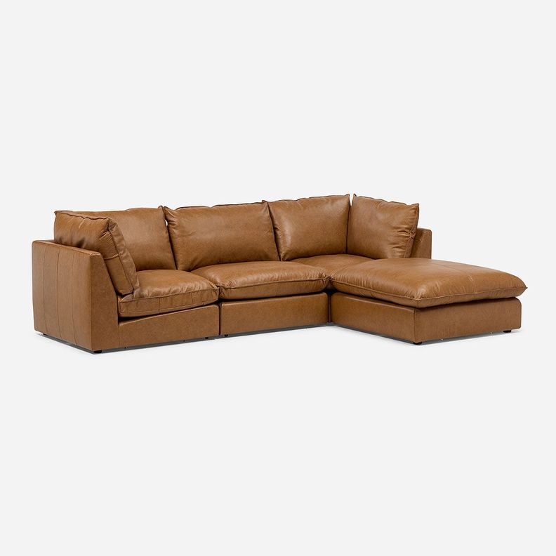 Sofá Modular Seattle 4 Piezas Cuero Camel-0