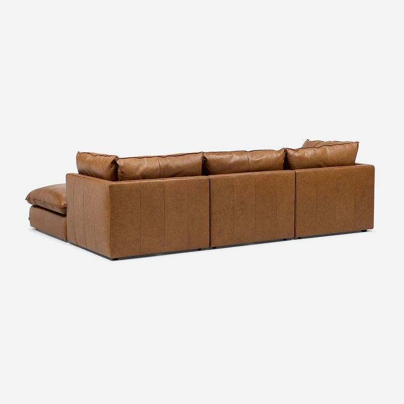 Sofá Modular Seattle 4 Piezas Cuero Camel-4