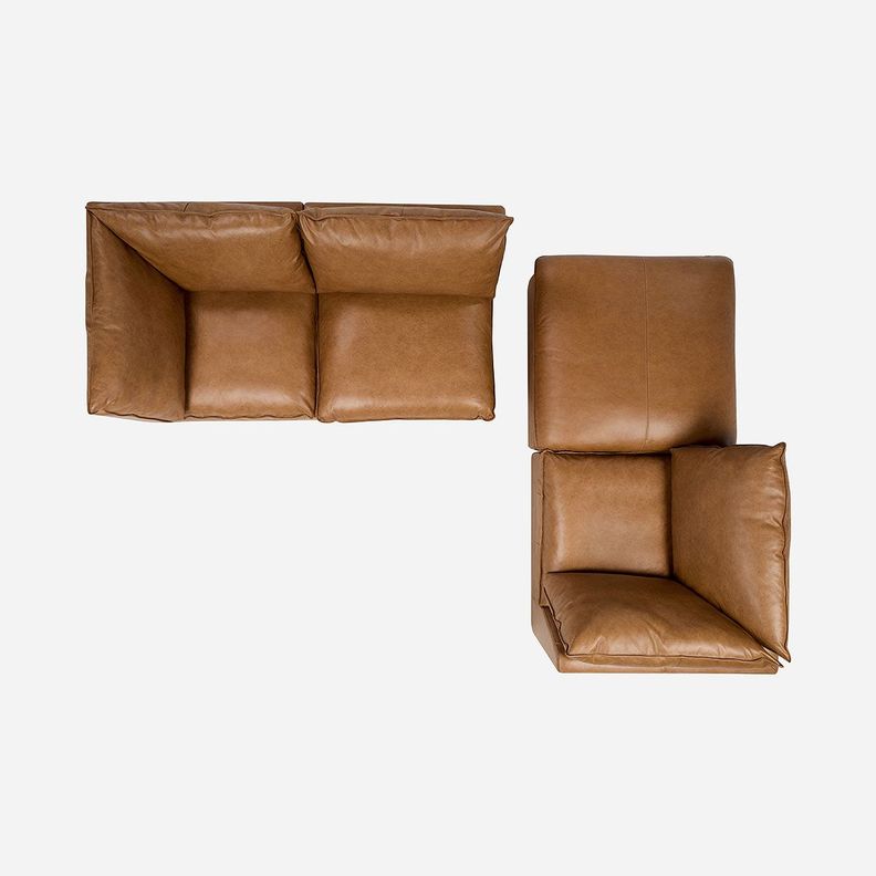 Sofá Modular Seattle 4 Piezas Cuero Camel-6