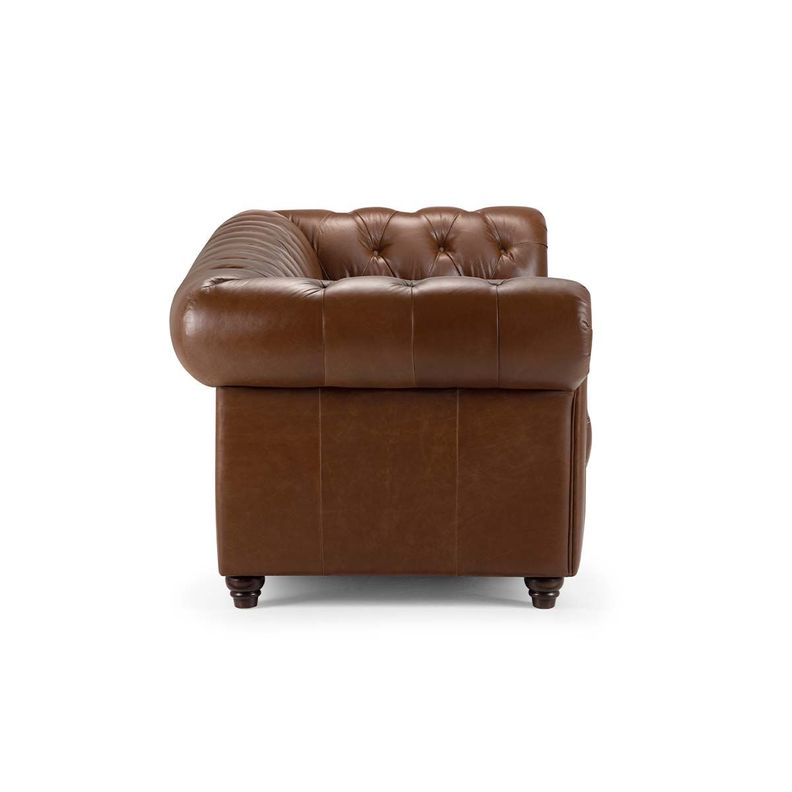 Sofá Rosen Chesterfield 3 Cuerpos Cuero Camel-3
