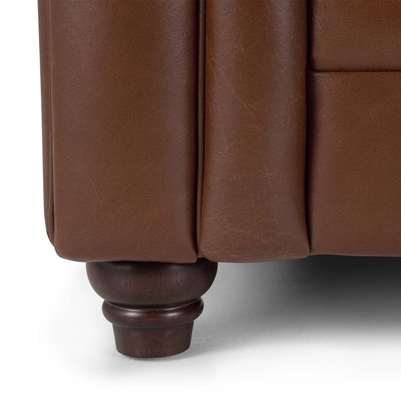 Sofá Rosen Chesterfield 3 Cuerpos Cuero Camel-6