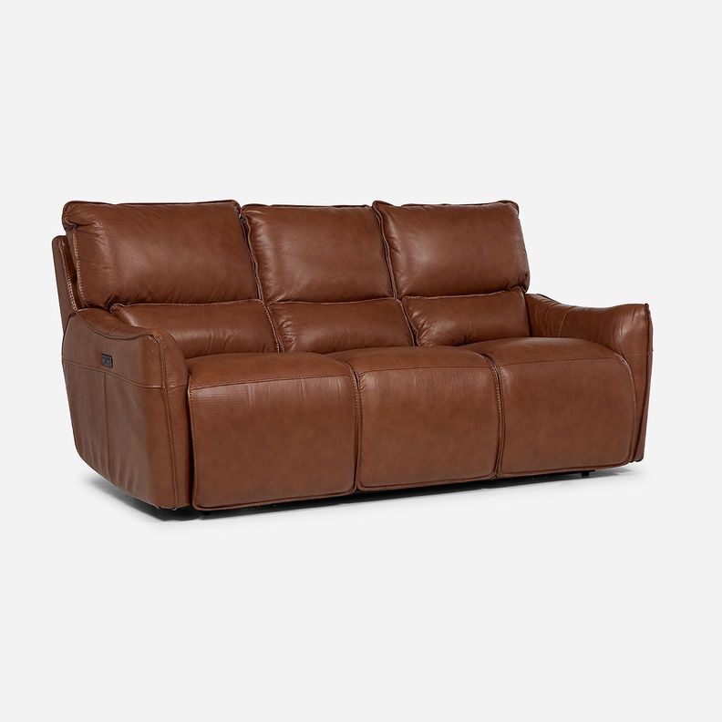 Sofá Reclinable Matt Eléctrico 3 Cuerpos Cuero Café-1