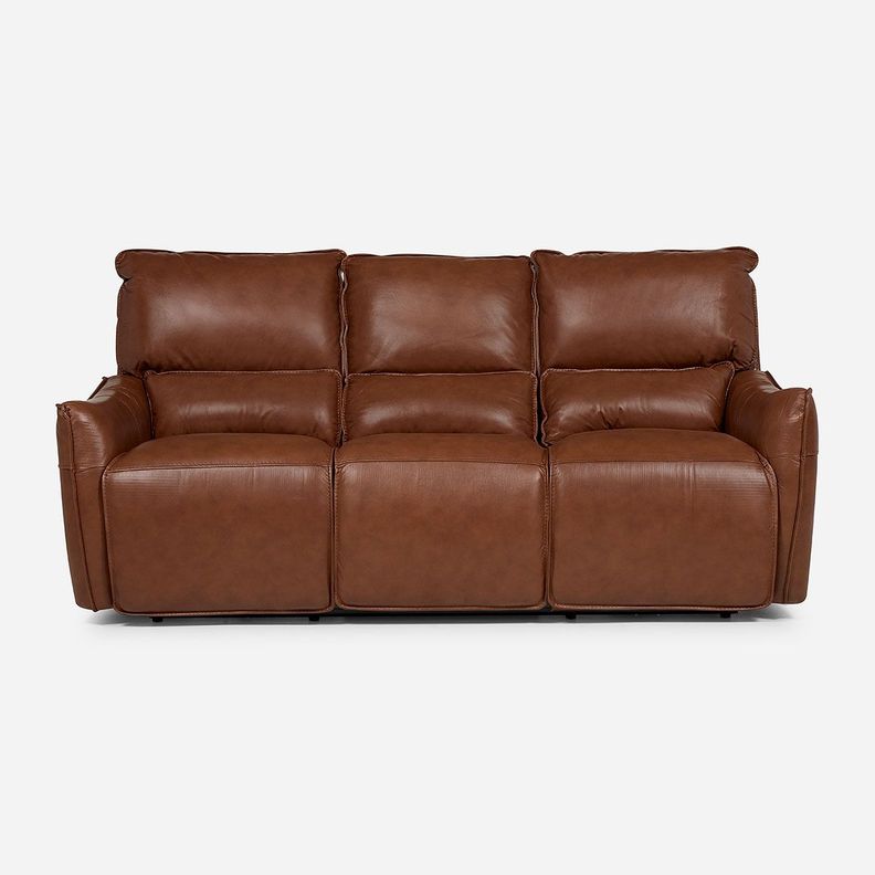 Sofá Reclinable Matt Eléctrico 3 Cuerpos Cuero Café-2
