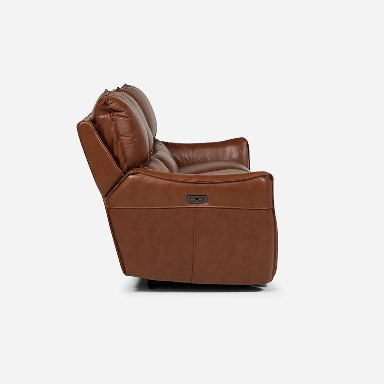 Sofá Reclinable Matt Eléctrico 3 Cuerpos Cuero Café-3