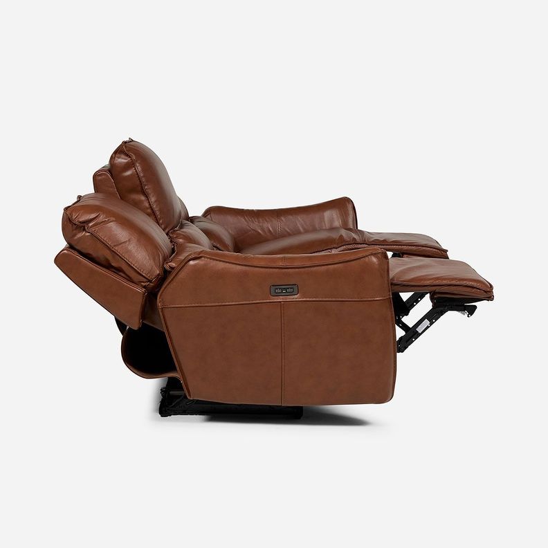Sofá Reclinable Matt Eléctrico 3 Cuerpos Cuero Café-4